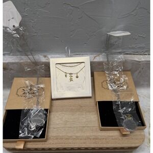 Lot 3 New Inspirational Necklaces Target Faith Gold Dipped L.Parkin Braver Quote